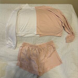 Pink and white lounge set